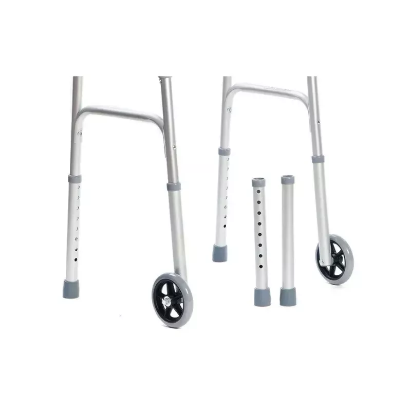 Vaikštynė VITEA CARE VCBP0031 aliuminė, reguliuojamas aukštis 82–100 cm, plotis 600 mm, maks. apkrova 110 kg, 12 cm ratukai