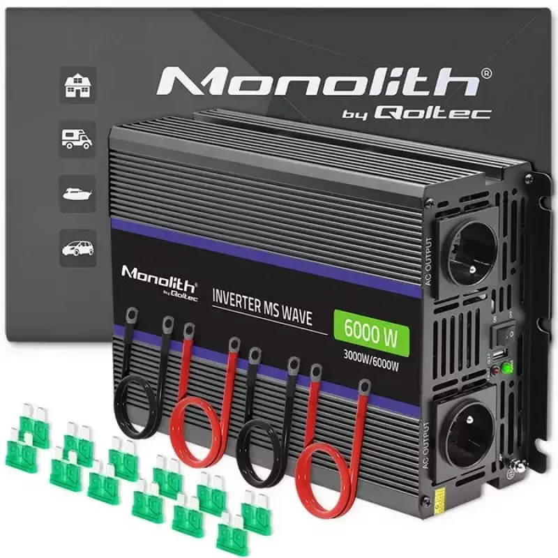 Įtampos keitiklis QOLTEC Monolith 6000 MS 12V į 230V 6000W