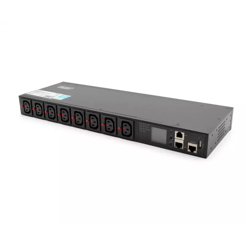 Maitinimo paskirstymo įrenginys PDU Digitus DN-DP-H-1-8C13 1U juodas 16A