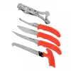 Stacionarių peilių medžioklės rinkinys Outdoor Edge Jaeger Pak 02OE069 su peiliu ir žvėrienos apdorojimo įrankiais