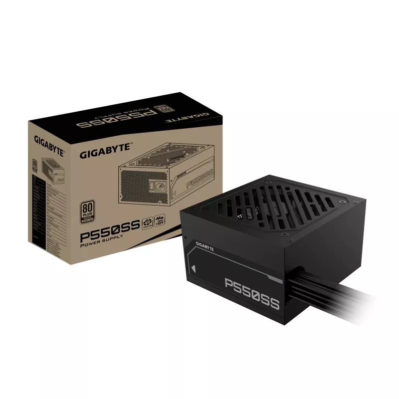 GIGABYTE P550SS maitinimo blokas - PCIe 5.0, 80 PLUS Sidabrinė, 120mm ventiliatorius, ATX 3.0 suderinamas, EU kištukas