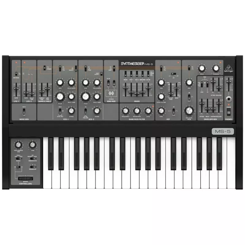 Analoginis sintezatorius Behringer MS-5 — 32 balsų polifonija, 37 klavišai