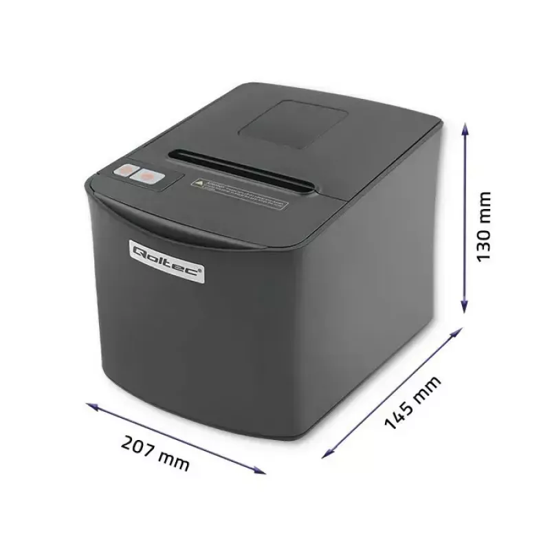 Terminis kvitų spausdintuvas QOLTEC 50256 su USB sąsaja — kompaktiškas POS spausdintuvas
