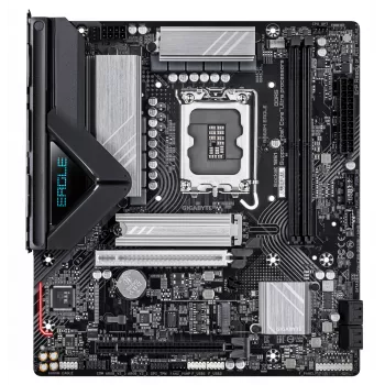 GIGABYTE B860M EAGLE pagrindinė plokštė – Intel Core Ultra serijos procesoriams, 6+1+2+1 fazių VRM, iki 9066MHz DDR5, 1xPCIe 5.0 + 1xPCIe 4.0 M.2, 2.5GbE LAN, USB 3.2 Gen 1