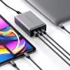 Mobilaus įrenginio įkroviklis Satechi ST-TC100GM-EU, 100 W, 2× USB-C, kintamosios srovės įvestis 100–240 V, pilkas