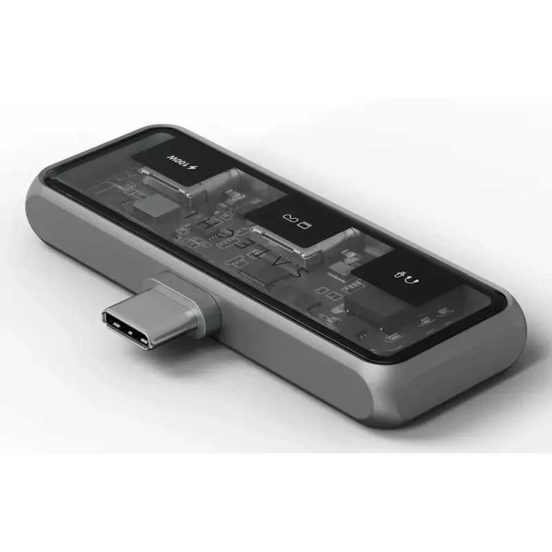 Nešiojamojo kompiuterio dokas Satechi ST-HXRAJM — USB 3.2 Gen 2 (Type-C), 100W PD, pilka