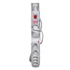 Maitinimo juosta ActiveJet APN-8G/5M-GR — 8 kintamosios srovės lizdai (E/C tipo), 5 m laidas, 10 A, 230 V, pilka