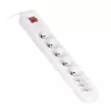 Maitinimo juosta ActiveJet APN-8G/5M-GR — 8 kintamosios srovės lizdai (E/C tipo), 5 m laidas, 10 A, 230 V, pilka