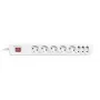 Maitinimo juosta ActiveJet APN-8G/5M-GR — 8 kintamosios srovės lizdai (E/C tipo), 5 m laidas, 10 A, 230 V, pilka