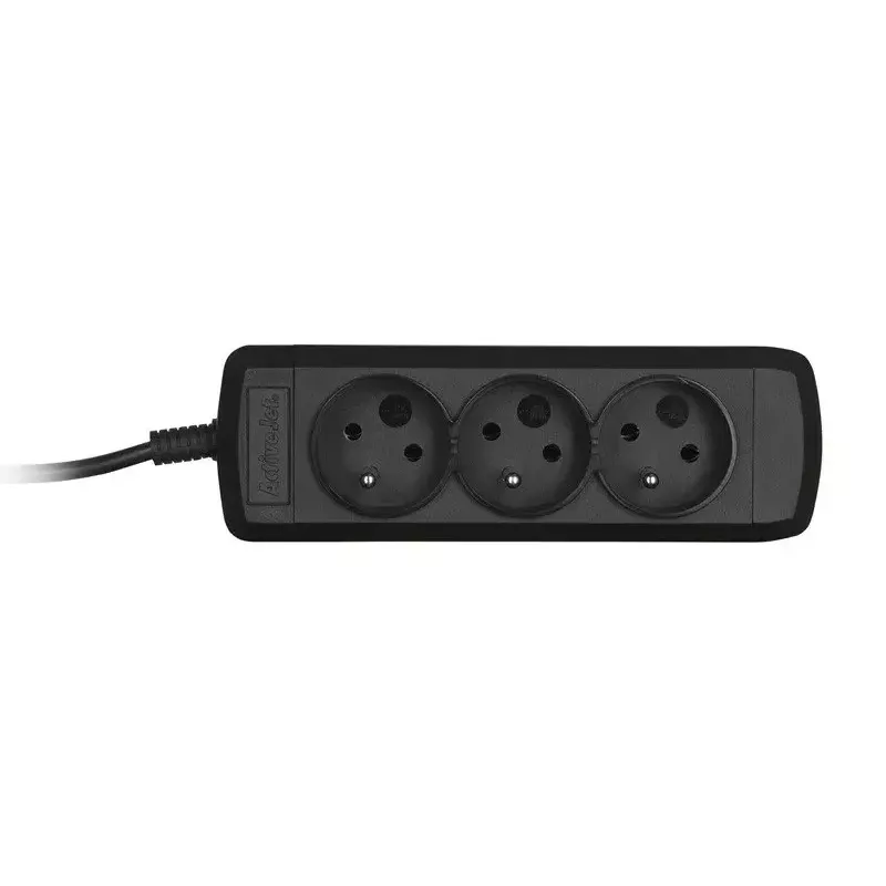 Maitinimo lizdas ActiveJet 3GNU-1.5M-C — 3 lizdai, 1,5 m kabelis, 230 V, 10 A, juodas