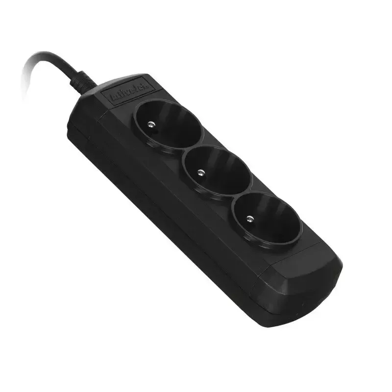 Maitinimo lizdas ActiveJet 3GNU-1.5M-C — 3 lizdai, 1,5 m kabelis, 230 V, 10 A, juodas