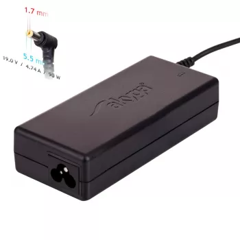 Nešiojamojo kompiuterio maitinimo adapteris Akyga AK-ND-12 90W 19V 4,74A AC-to-DC, 100–250V įvestis, juodas