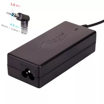 Maitinimo adapteris Akyga AK-ND-25 65W 19,5V 3,33A HP nešiojamiesiems kompiuteriams, įvestis 100–250V, vidaus, juodas