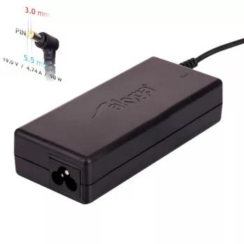 Maitinimo adapteris Akyga AK-ND-27 90 W 19 V 4,74 A AC-to-DC nešiojamojo kompiuterio įkroviklis, skirtas naudoti patalpose, juodas