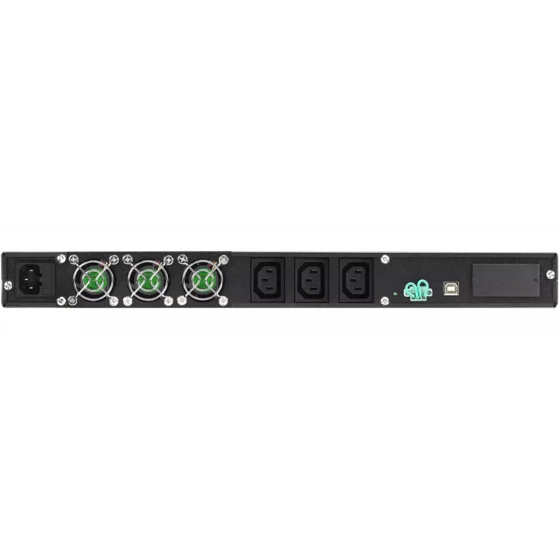 Stovo UPS PowerWalker VFI 1000R/1U — internetinis dvigubo keitimo, 1 kVA (800 W), 3× C13 lizdai, 1U, 12,6 kg