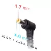 Akyga maitinimo adapteris AK-ND-50 nešiojamiesiems kompiuteriams, 20 V 2,25 A 45 W, jungtis 4,0×1,7 mm, 1,2 m laidas, juodas