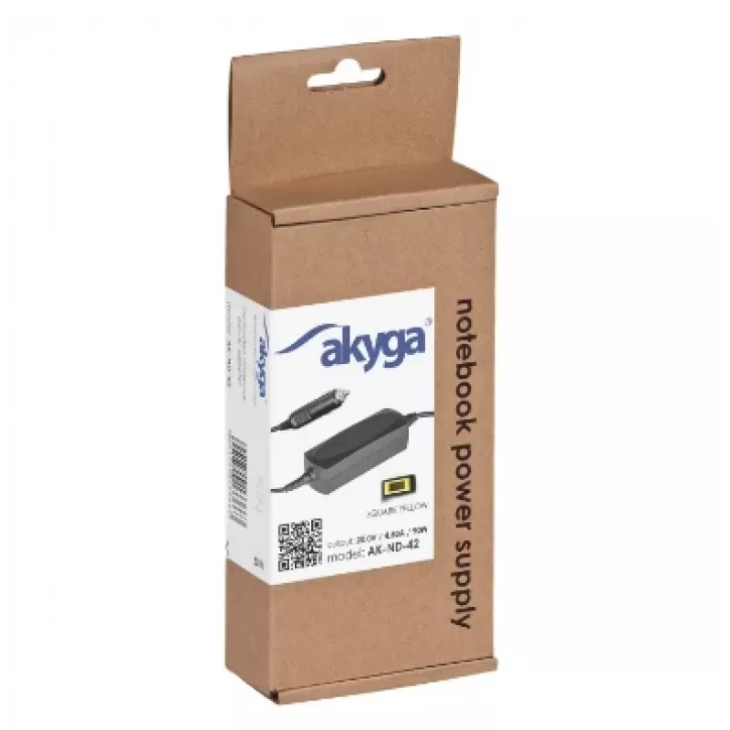 AKYGA nešiojamojo kompiuterio maitinimo adapteris – 20V/4,5A, 90W maitinimas ir plonas antgalis (taip pat žinomas kaip kvadratinis geltonas) kištukas