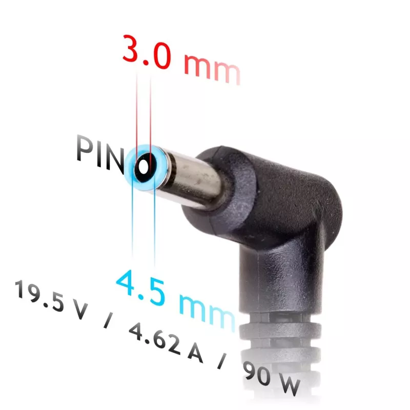 Maitinimo adapteris Akyga AK-ND-53 90 W 19,5 V 4,62 A nešiojamiesiems kompiuteriams Dell, 100–250 V įvestis, LED, 1,2 m laidas