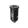 Automobilinis pakrovėjas Green Cell CADM-GC-38AC 38W, 1x USB-C (PD 3.0) + 1x USB-A, aliuminis korpusas, juodas