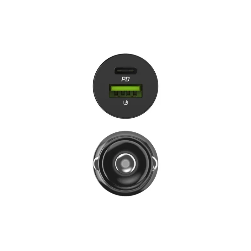Automobilinis pakrovėjas Green Cell CADM-GC-38AC 38W, 1x USB-C (PD 3.0) + 1x USB-A, aliuminis korpusas, juodas
