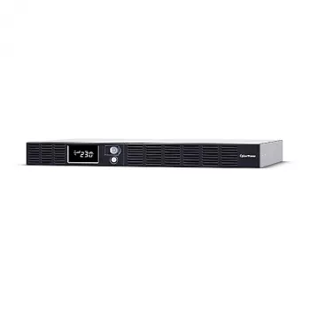Nepertraukiamo maitinimo šaltinis CYBERPOWER OR1000ERM1U — 1 kVA (600 W), Line-Interactive, stovui 1U, 6× C13 lizdai, LCD, sidabrinis