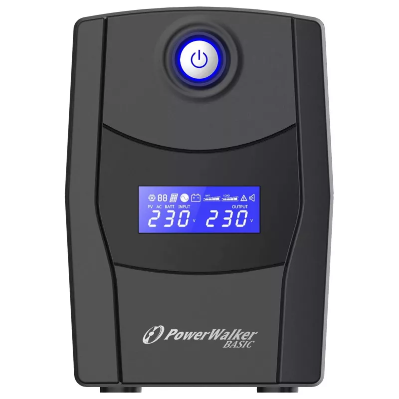 Nepertraukiamo maitinimo šaltinis PowerWalker VI 1000 STL, Line-Interactive 1 kVA (600 W), 230 V, AVR, LCD, 2x Type E lizdai, USB