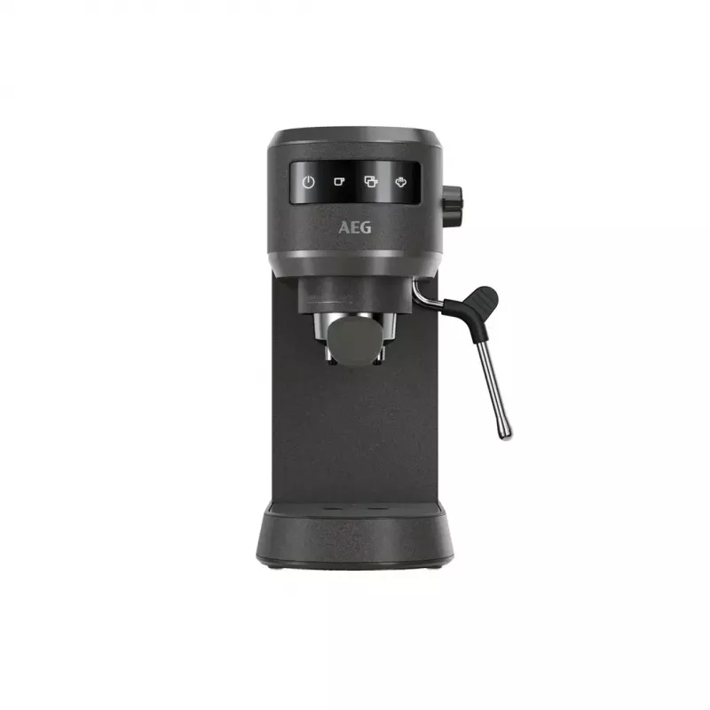 Espreso aparatas AEG EC6-1-6BST, rankinis ant stalviršio, 1,0 l vandens bakelis, 15 barų, pieno putotuvas, 1450 W, jutiklinis valdymas, juodas