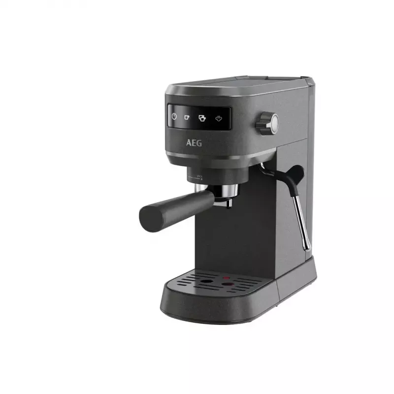 Espreso aparatas AEG EC6-1-6BST, rankinis ant stalviršio, 1,0 l vandens bakelis, 15 barų, pieno putotuvas, 1450 W, jutiklinis valdymas, juodas
