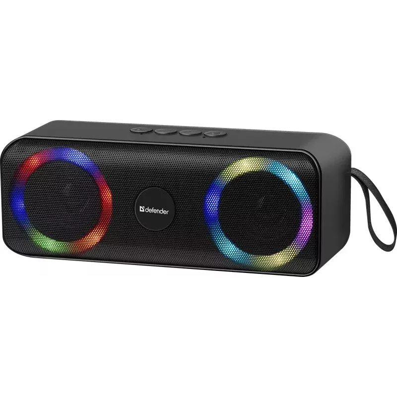 Nešiojamas Bluetooth garsiakalbis DEFENDER Q1 juodas, 10W RMS, 1200 mAh, Bluetooth 5.0, MicroSD, FM, AUX, USB