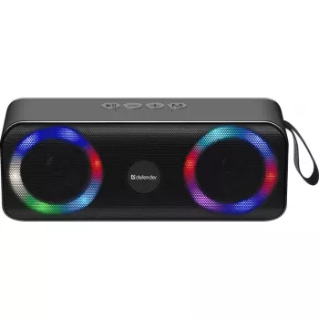 Nešiojamas Bluetooth garsiakalbis DEFENDER Q1 juodas, 10W RMS, 1200 mAh, Bluetooth 5.0, MicroSD, FM, AUX, USB