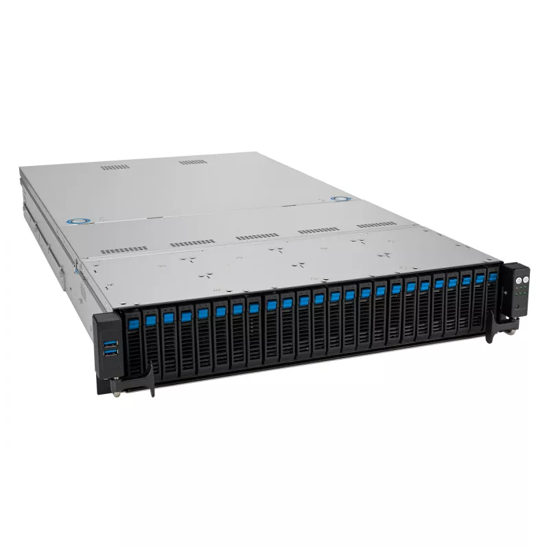ASUS RS521A-E12-RS24U Socket SP5 Rack (2U) Juoda, Sidabrinė