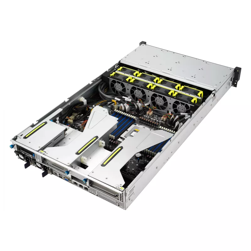 ASUS RS521A-E12-RS24U Socket SP5 Rack (2U) Juoda, Sidabrinė