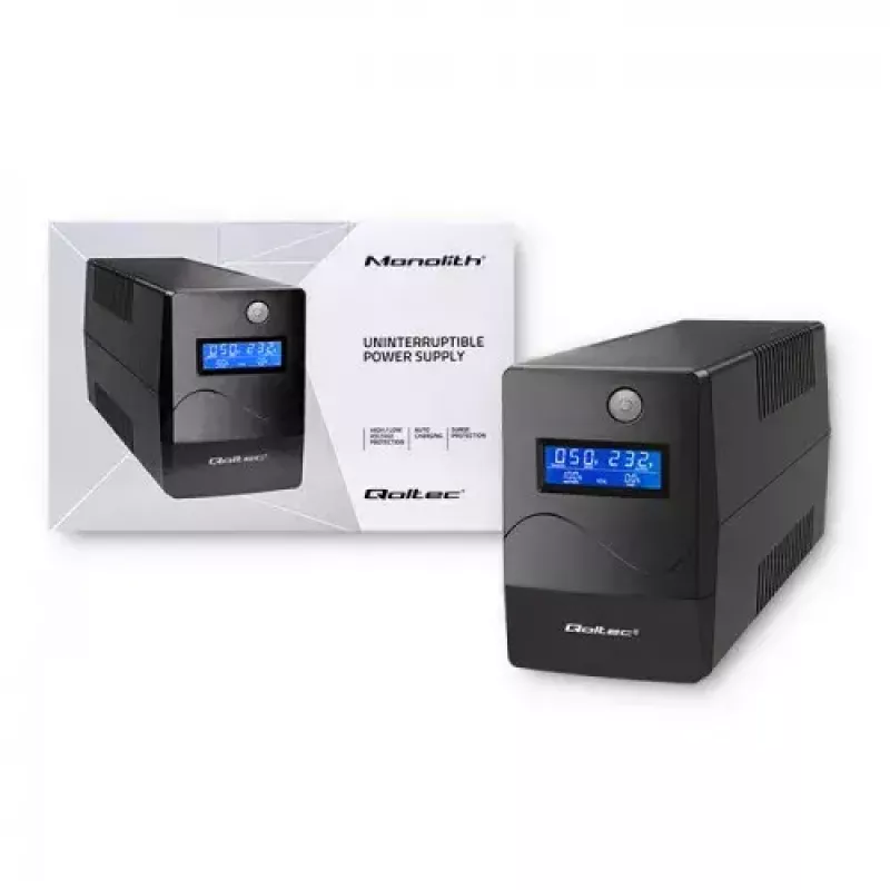 Nenutrūkstamo maitinimo šaltinis Qoltec Monolith 0,85 kVA 480 W 2 kintamosios srovės lizdai