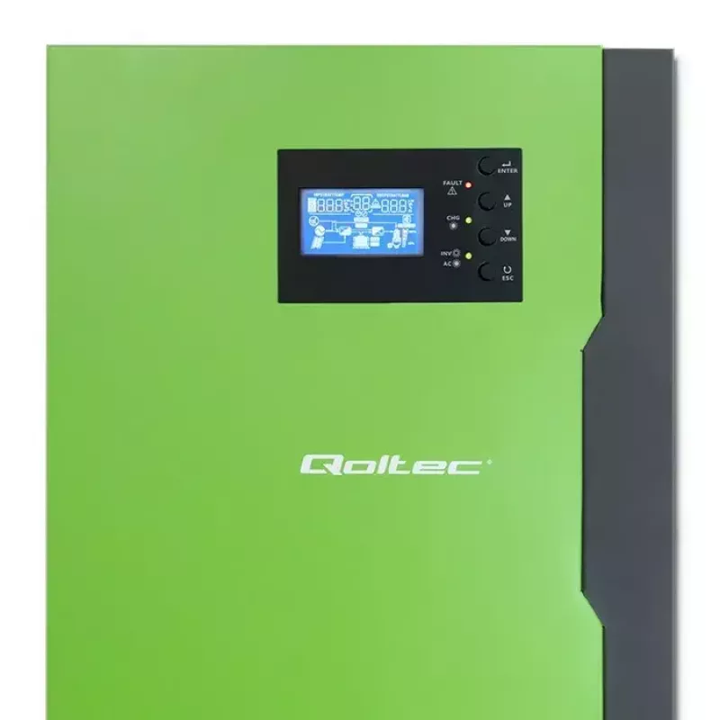 Saulės įkrovos valdiklis QOLTEC 53886 MPPT 100A 24V, skirtas 3,5 kW sistemoms