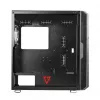 PC korpusas MODECOM AMIRANI ARGB Midi Tower, juodas, grūdintas stiklas, 2x200 mm priekiniai + 1x120 mm galinis ventiliatoriai, USB-A 2x, USB-C 1x, palaiko ATX/ITX, GPU iki 35 cm
