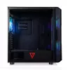 PC korpusas MODECOM AMIRANI ARGB Midi Tower, juodas, grūdintas stiklas, 2x200 mm priekiniai + 1x120 mm galinis ventiliatoriai, USB-A 2x, USB-C 1x, palaiko ATX/ITX, GPU iki 35 cm