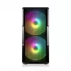 PC korpusas MODECOM AMIRANI ARGB Midi Tower, juodas, grūdintas stiklas, 2x200 mm priekiniai + 1x120 mm galinis ventiliatoriai, USB-A 2x, USB-C 1x, palaiko ATX/ITX, GPU iki 35 cm