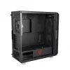 PC korpusas MODECOM AMIRANI ARGB Midi Tower, juodas, grūdintas stiklas, 2x200 mm priekiniai + 1x120 mm galinis ventiliatoriai, USB-A 2x, USB-C 1x, palaiko ATX/ITX, GPU iki 35 cm
