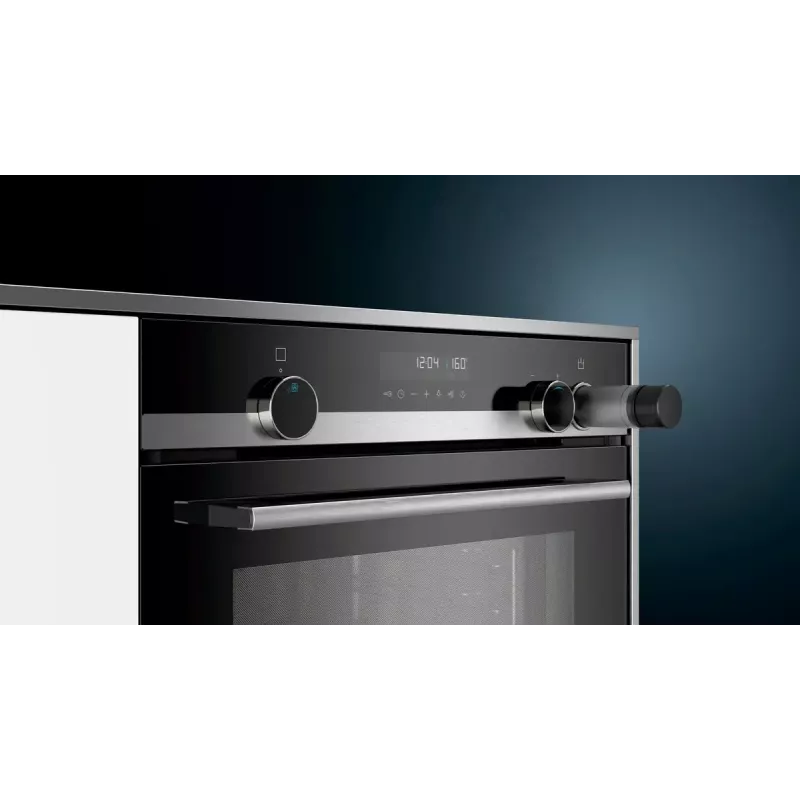 Įmontuojama elektrinė orkaitė Siemens iQ500 HR538ABS1, 71 L, juoda, nerūdijantis plienas, LCD ekranas