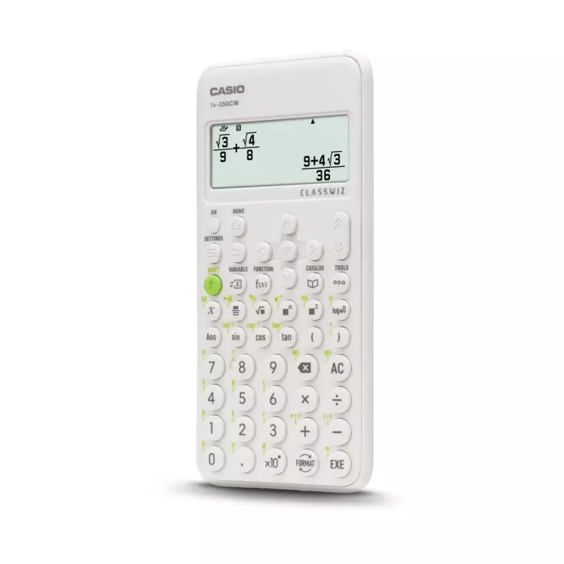 Mokslinis skaičiuotuvas CASIO ClassWiz FX-350EX Pocket — 16 skaitmenų, 2 eilučių ekranas, maitinamas baterijomis, pilkas, kišeninis