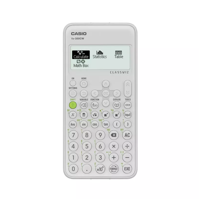 Mokslinis skaičiuotuvas CASIO ClassWiz FX-350EX Pocket — 16 skaitmenų, 2 eilučių ekranas, maitinamas baterijomis, pilkas, kišeninis
