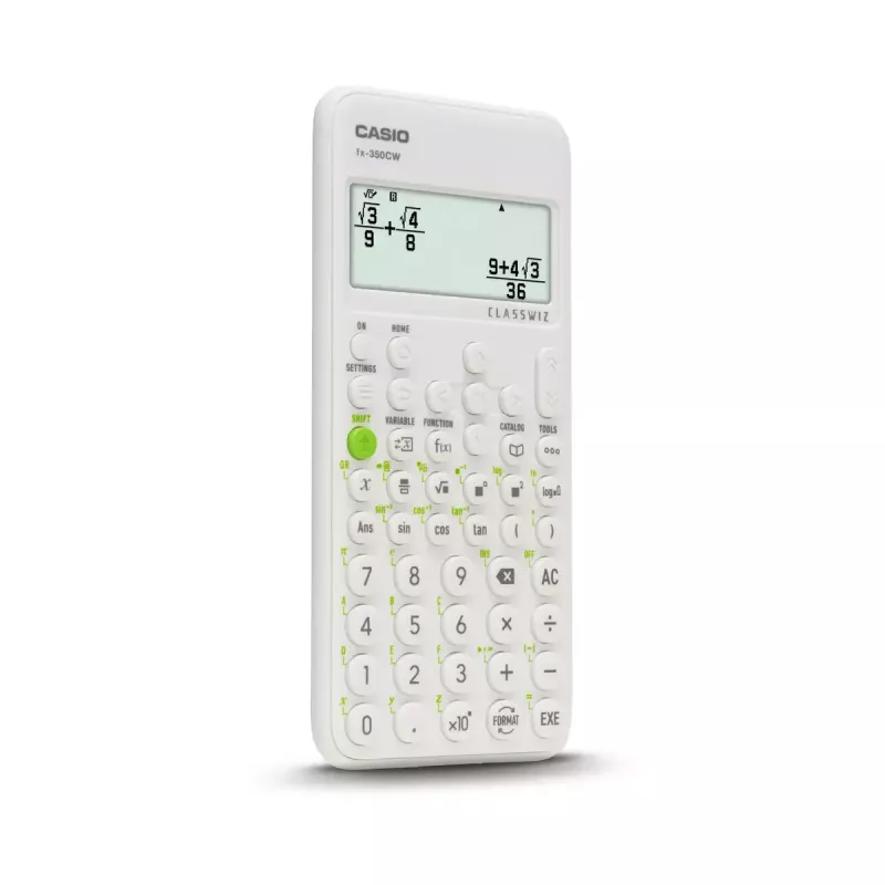 Mokslinis skaičiuotuvas CASIO ClassWiz FX-350EX Pocket — 16 skaitmenų, 2 eilučių ekranas, maitinamas baterijomis, pilkas, kišeninis