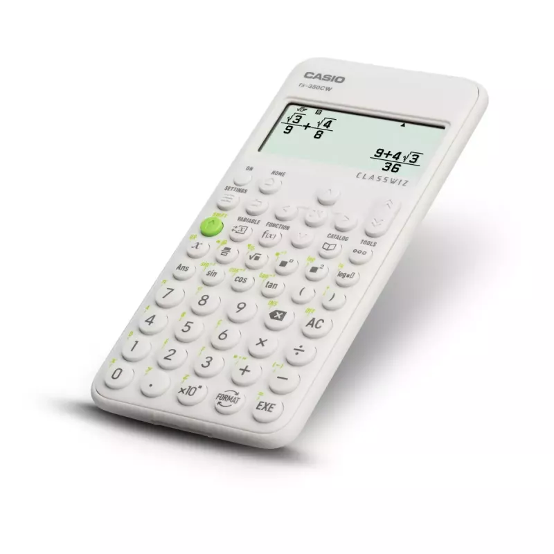 Mokslinis skaičiuotuvas CASIO ClassWiz FX-350EX Pocket — 16 skaitmenų, 2 eilučių ekranas, maitinamas baterijomis, pilkas, kišeninis