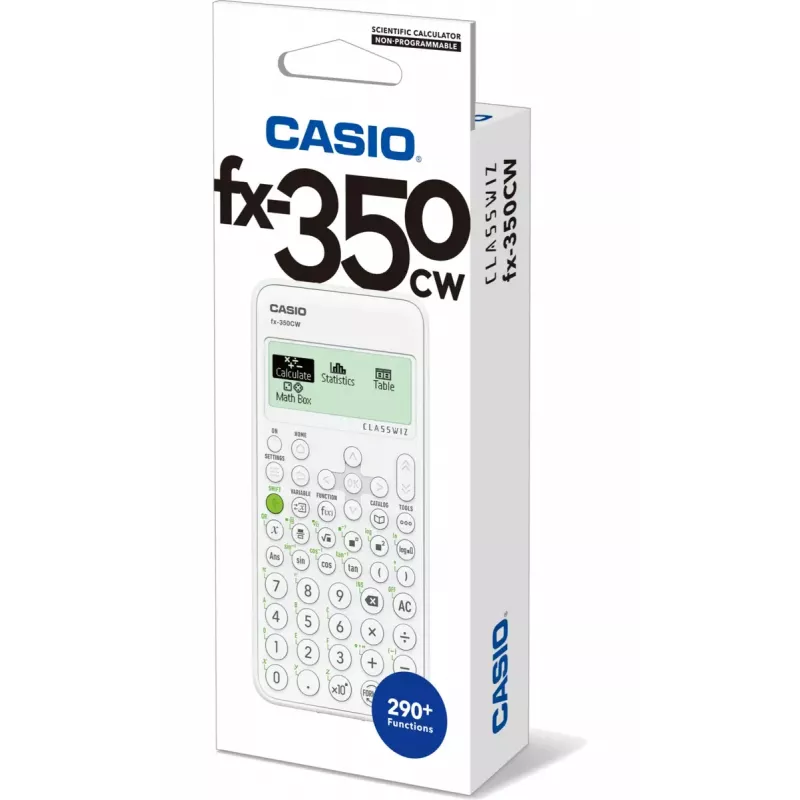 Mokslinis skaičiuotuvas CASIO ClassWiz FX-350EX Pocket — 16 skaitmenų, 2 eilučių ekranas, maitinamas baterijomis, pilkas, kišeninis