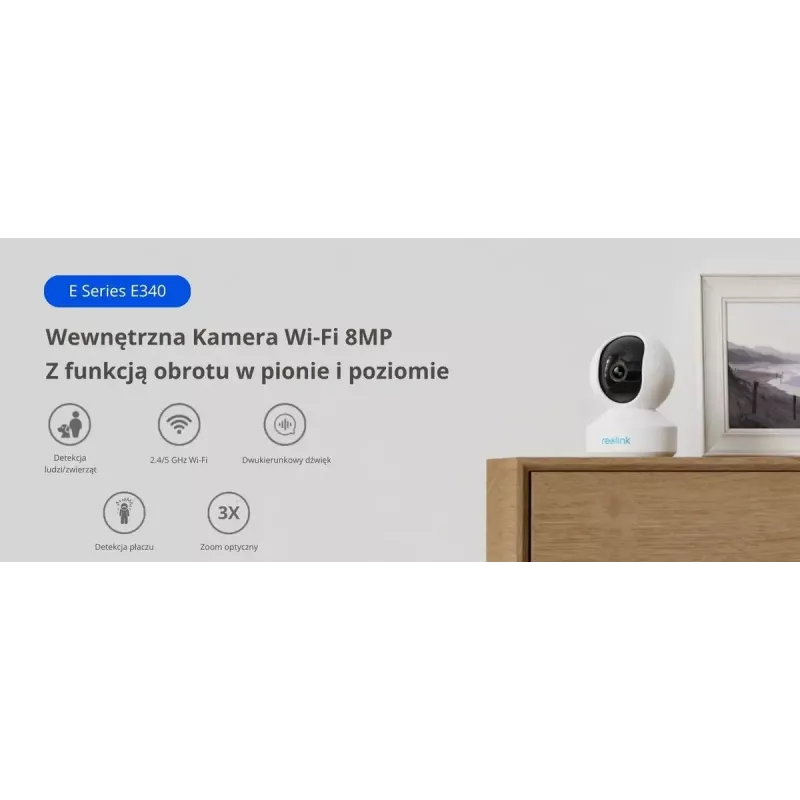 IP apsaugos kulkos formos kamera Reolink E340 8 MP, 4K (3480×2160), PoE/2,4/5 GHz Wi‑Fi, microSD, IP67, 30 kadr./s