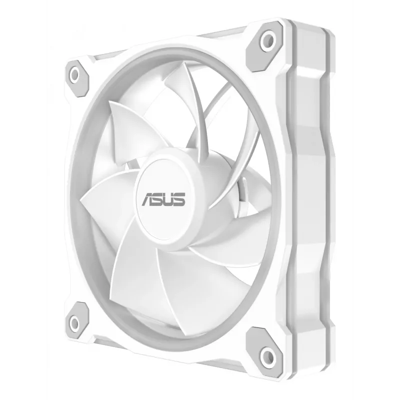 120 mm kompiuterio korpuso ventiliatorius ASUS Prime MR120 ARGB Reverse White — 1600 RPM, 58 CFM, PWM, slydimo guolis