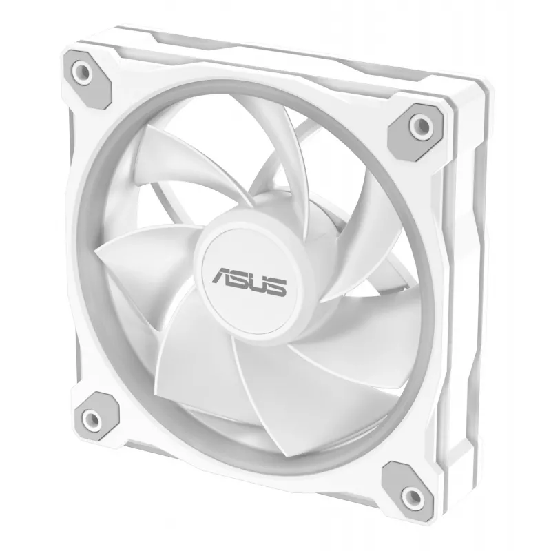 120 mm kompiuterio korpuso ventiliatorius ASUS Prime MR120 ARGB Reverse White — 1600 RPM, 58 CFM, PWM, slydimo guolis