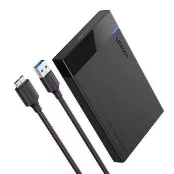 HDD/SSD korpusas UGREEN 30848 Juodas 2,5 colio, USB 3.0, SATA I/II/III, iki 10 TB, 5 Gbit/s