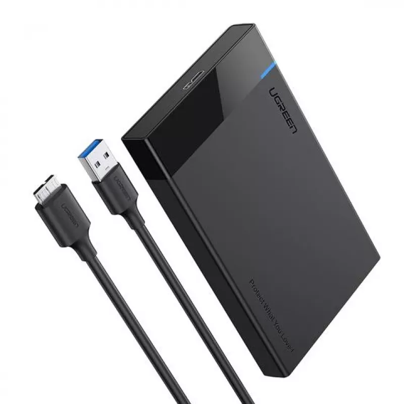 HDD/SSD korpusas UGREEN 30848 Juodas 2,5 colio, USB 3.0, SATA I/II/III, iki 10 TB, 5 Gbit/s