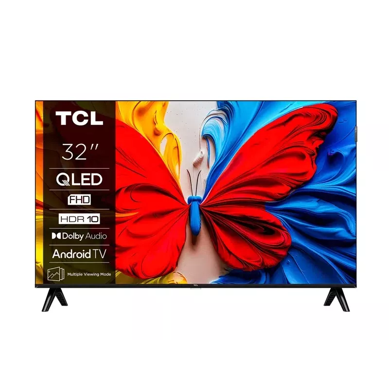 TCL 32V5C 32 colių QLED Full HD išmanusis televizorius, Android TV, 1920×1080, 60Hz, 2×HDMI, Wi‑Fi, Bluetooth, 20W, juodas